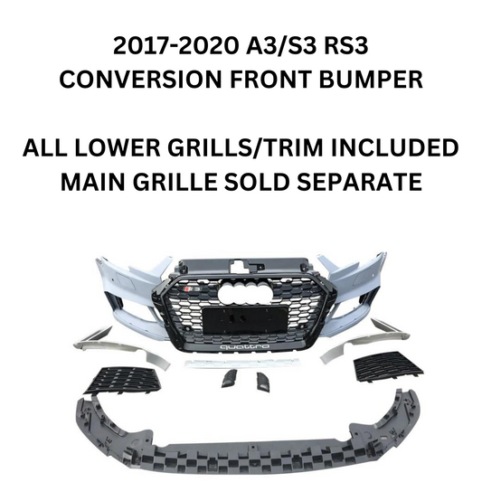 2017-2020 A3/S3 RS3 Conversion Front Bumper